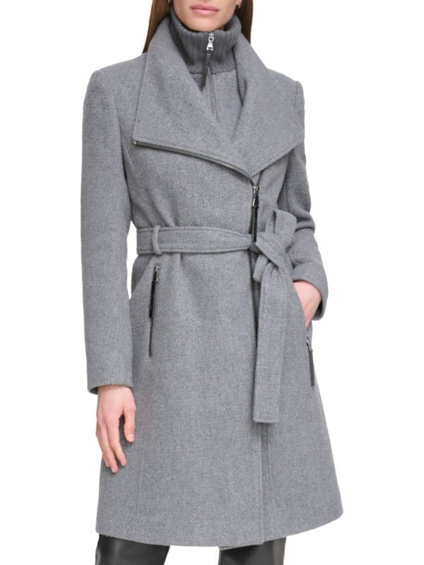 WW | Wrap Coat with Stylish Angled Cut