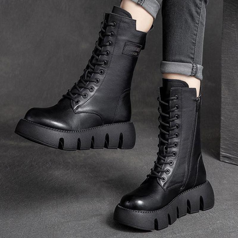 WW | Combat Boots mit Plateau & Reißverschluss - Streetstyle & Edge