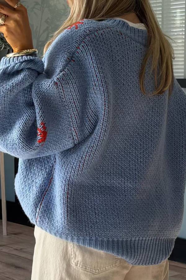 WW | Weihnachtsstrickstiefel Rundhals Langarmpullover