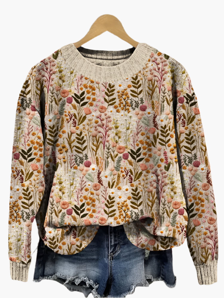 WW | Pullover im floralen Vintage-Stil - Ideal für Freizeit und Alltag
