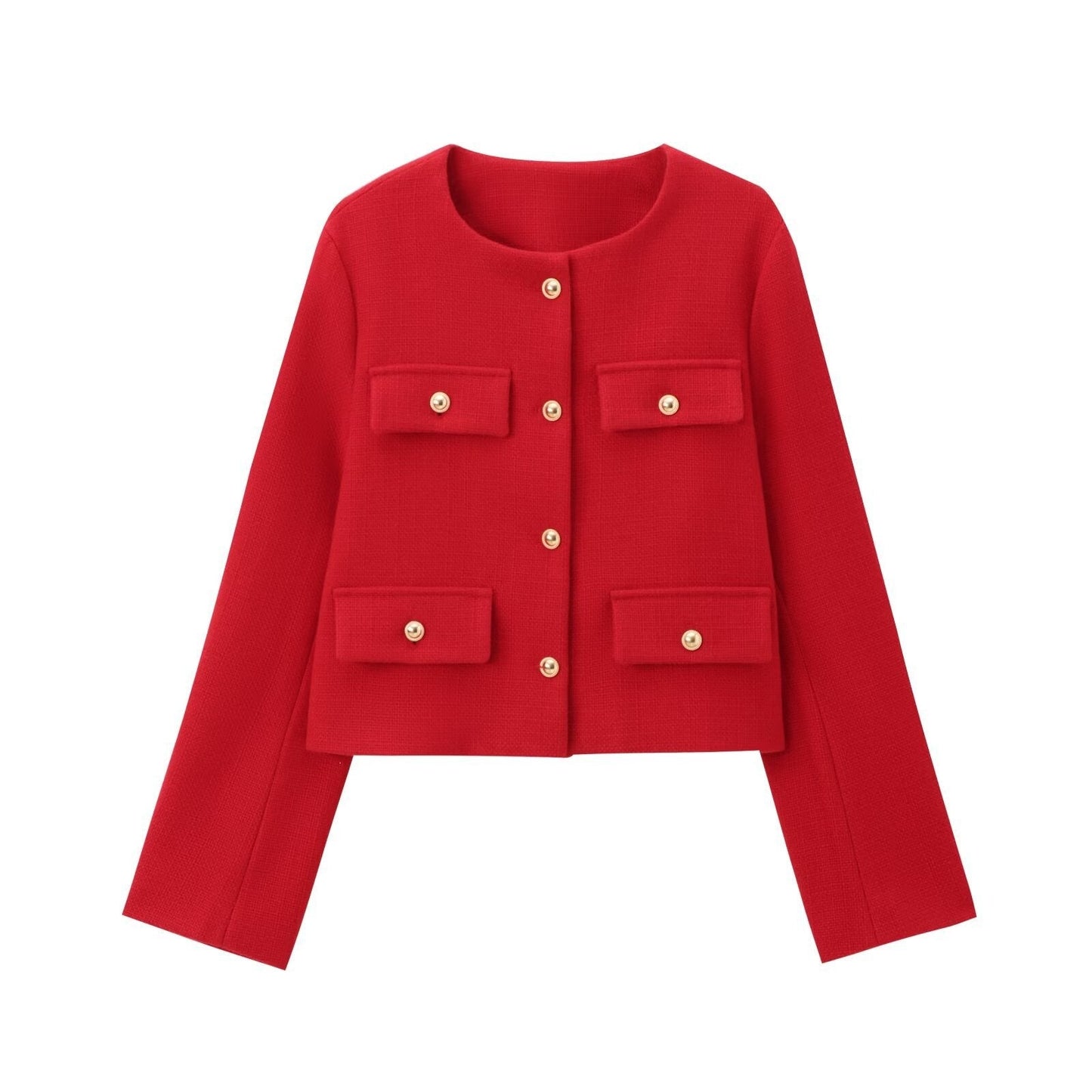 WW | Hals Einfarbig Einreiher Jacke