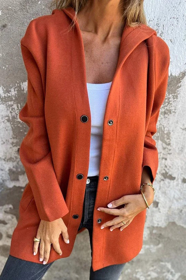 WW | Freizeitjacke mit Knöpfen und Kapuze