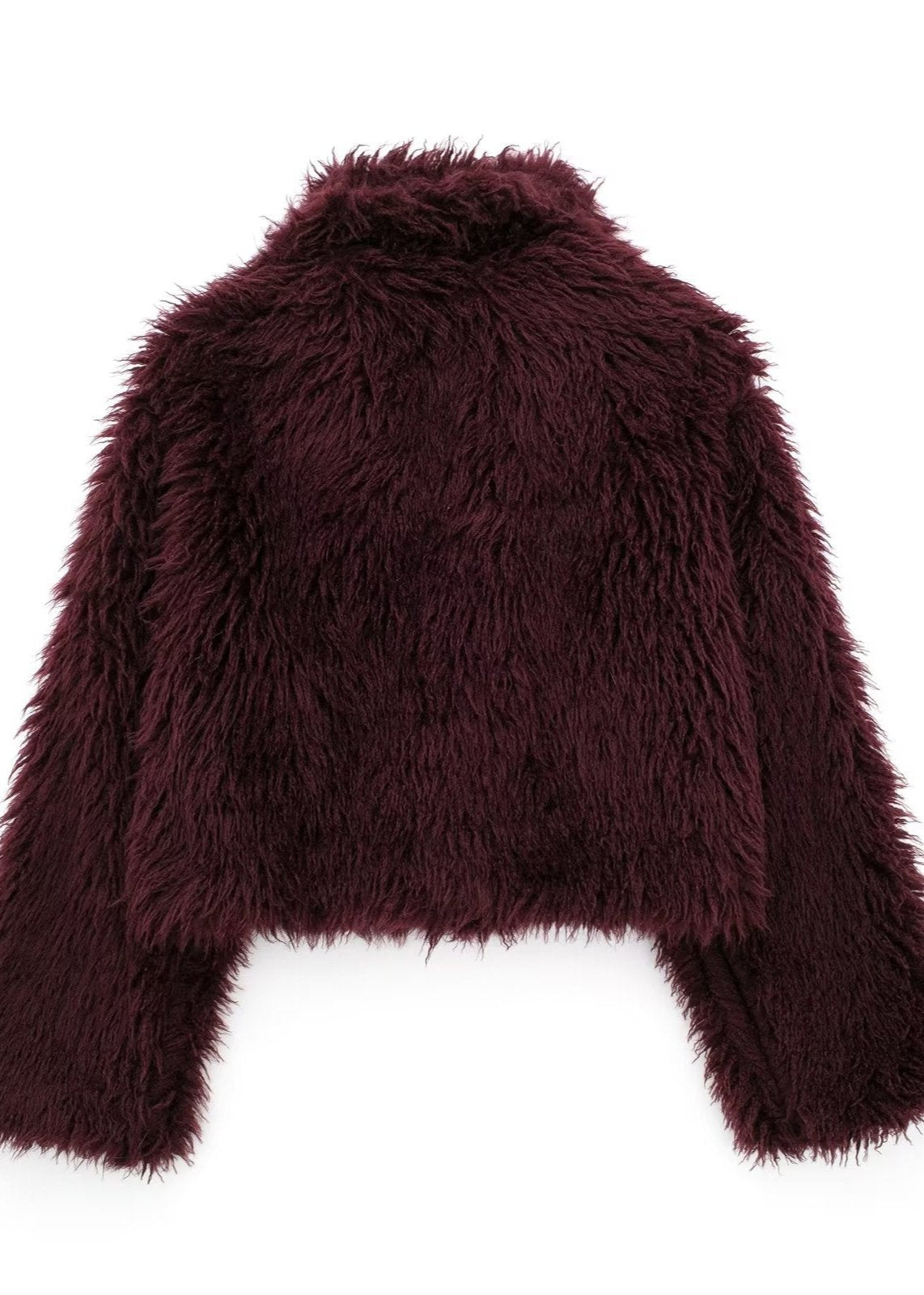 WW | Faux Fur Winter Jacket in Burgundy