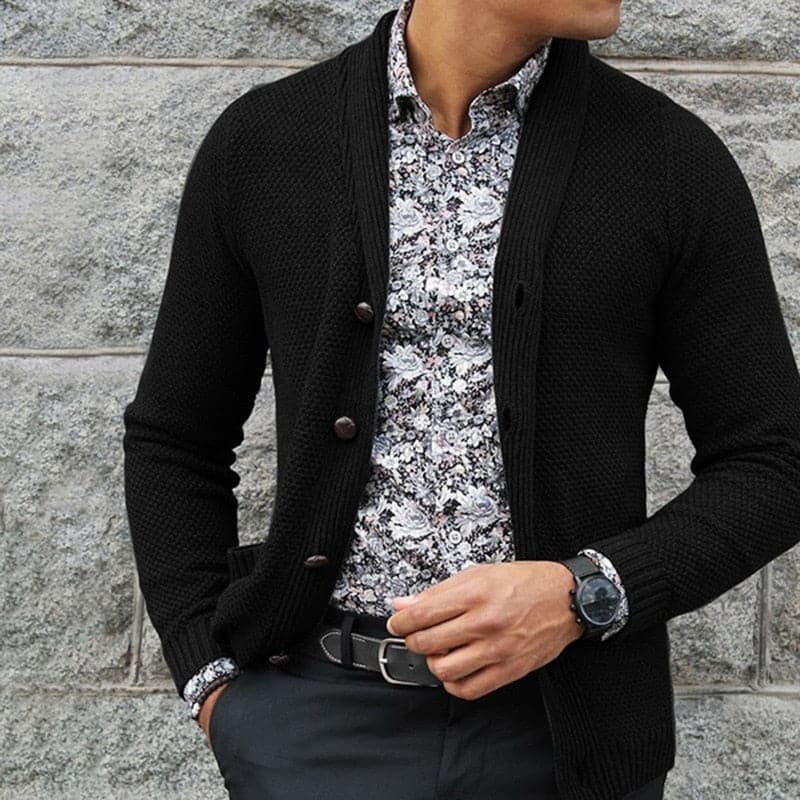 WW | Strickjacke Slim Fit Strickmuster Knöpfe Weiche Wollmischung