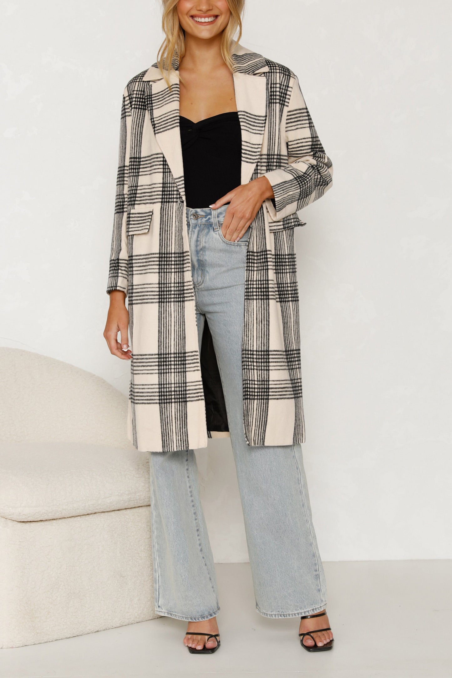 WW | Long-Sleeve Plaid Blouse for Women