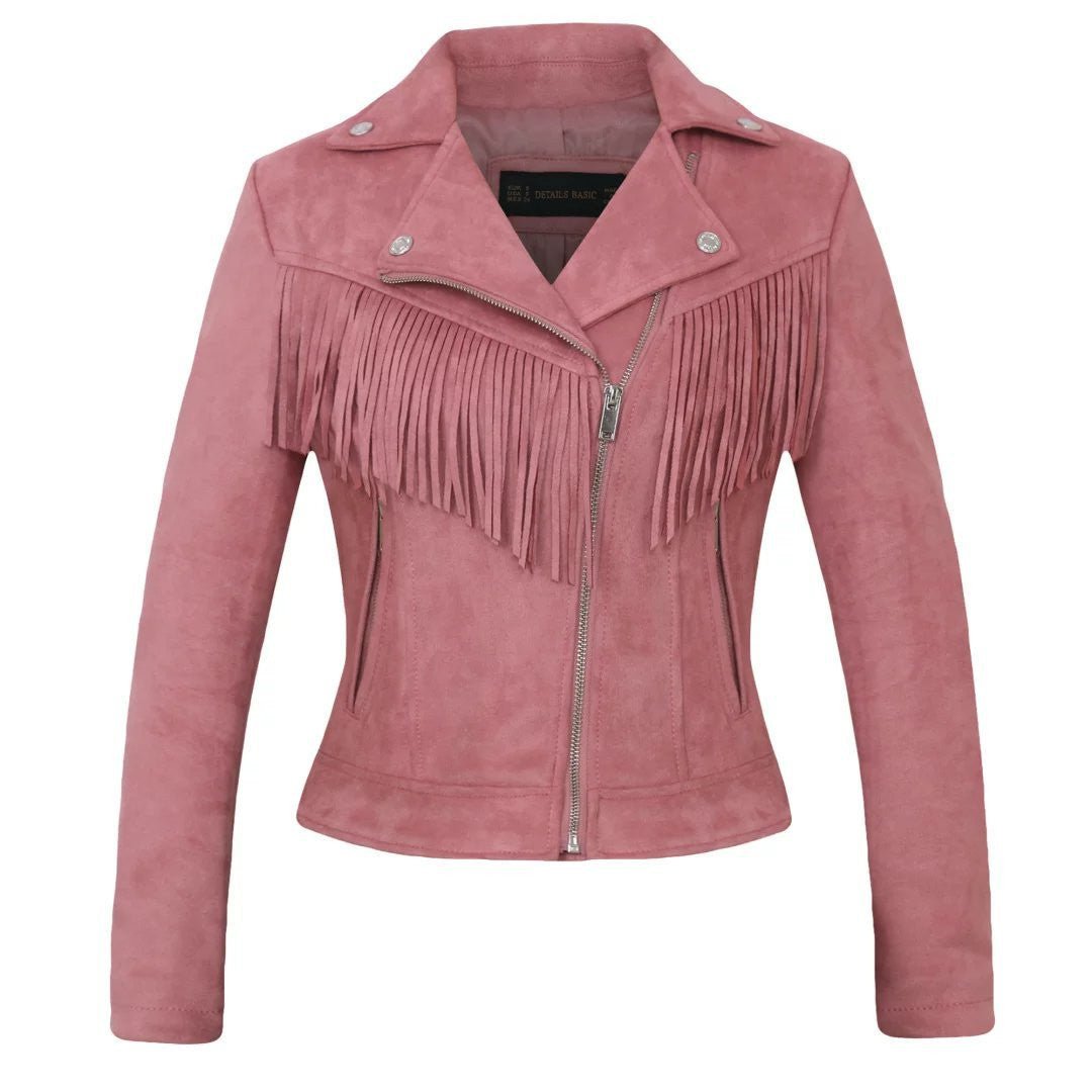 WW | Wildlederjacke - Im Western-Stil - Kunstwildleder - Statement-Oberbekleidung