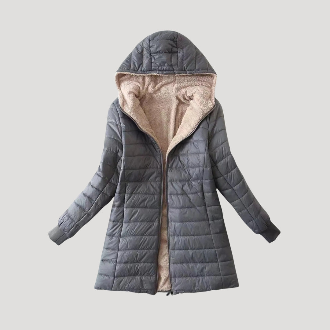 WW | Damen lange Pufferjacke Wintermantel mit Kapuze