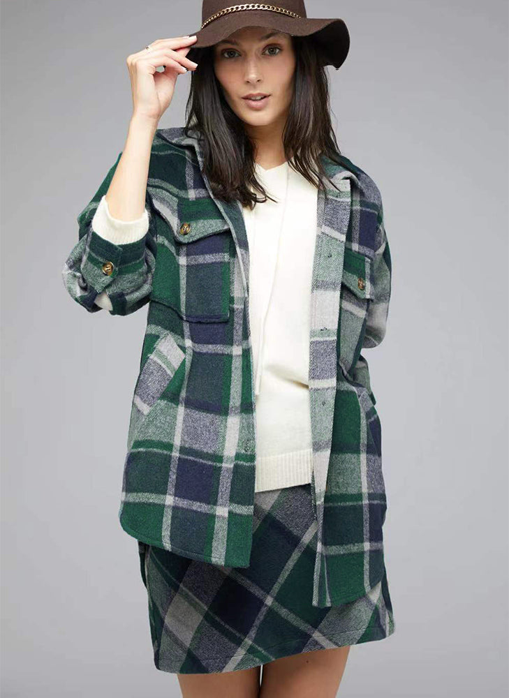 WW | Oversized Plaid Shirt Jacket Plaid Charm for Women