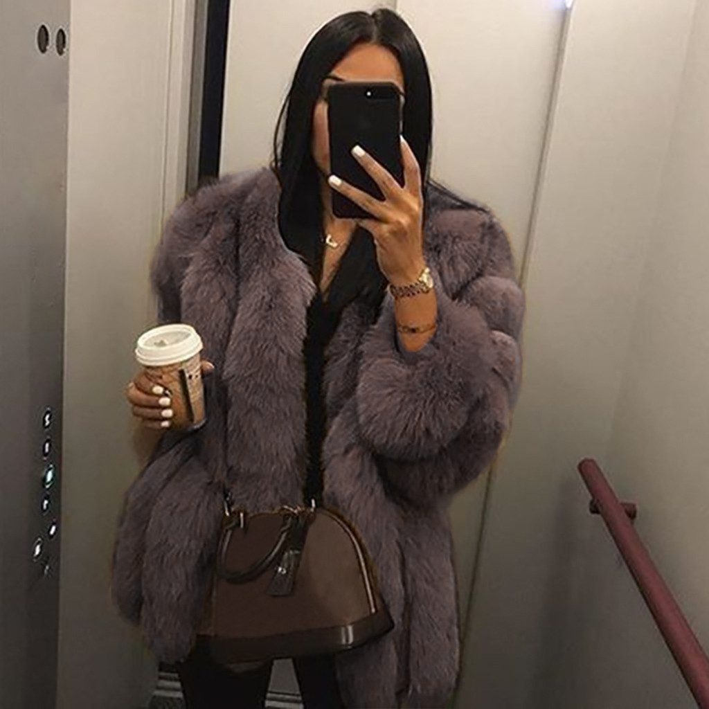 WW | Kunstpelz-Mantel - Luxuriöser Oversized Schnitt - Glamouröse Winteroberbekleidung