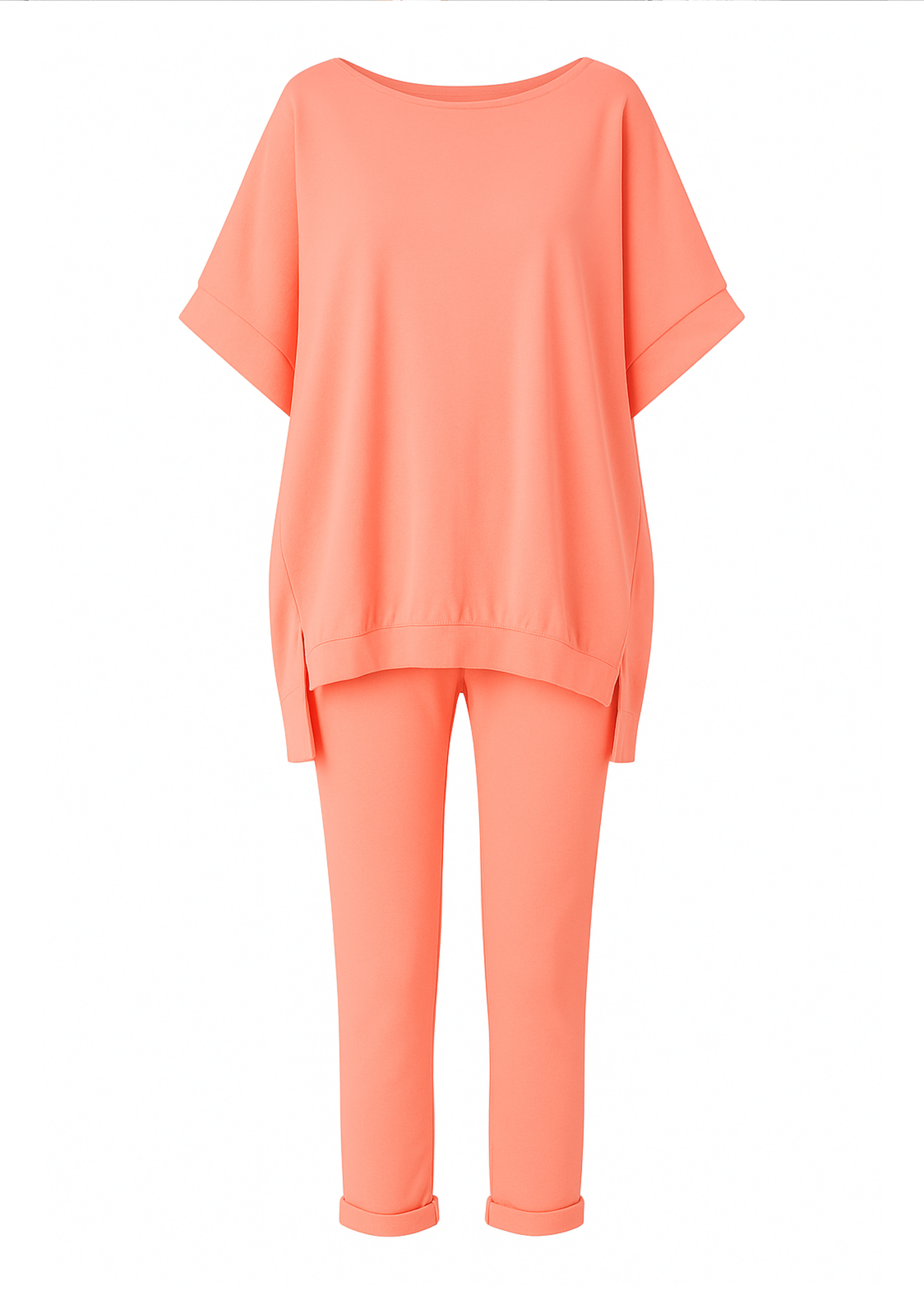 Rani Loungewear Set with Pullover Top and Cropped Pants - Pink