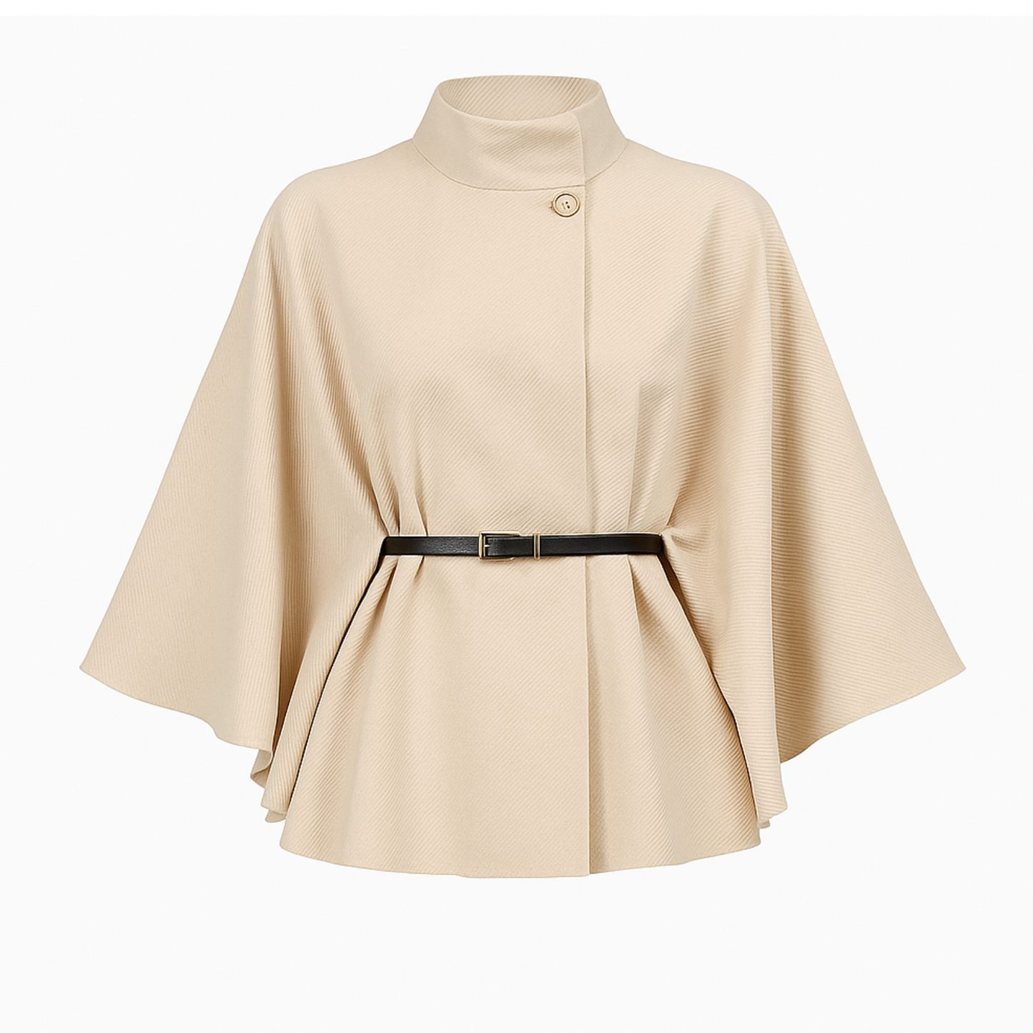 Elun Chic Butterfly Jacket with Belt - Apricot