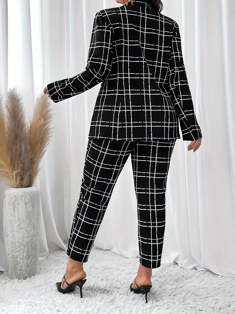 WW | kariertes Blazer-Set Reversblazer & Kegelhose