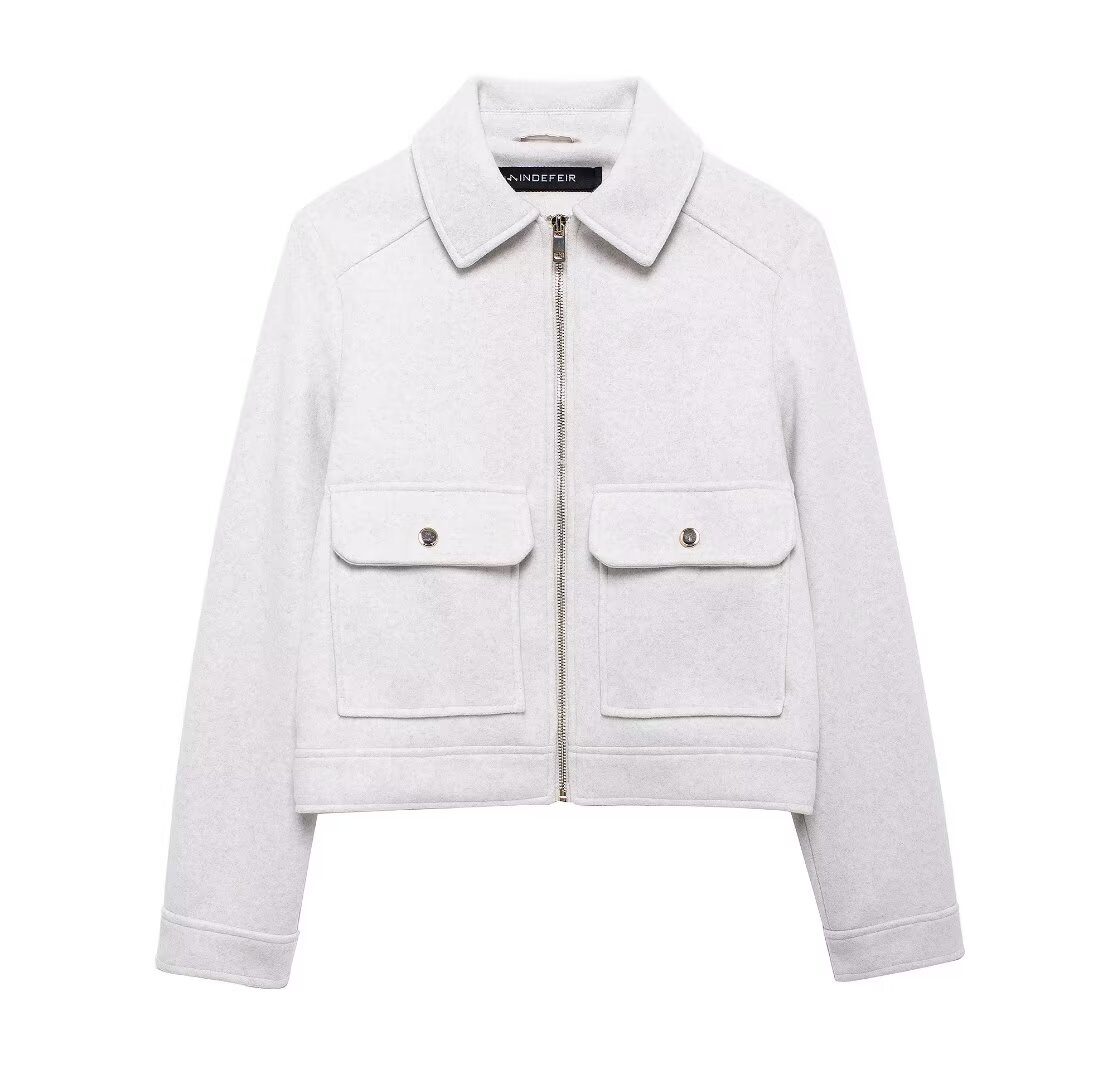 WW | Utility Jacke - Moderner Minimalistischer Stil - Wollmischung - Übergangsoberbekleidung