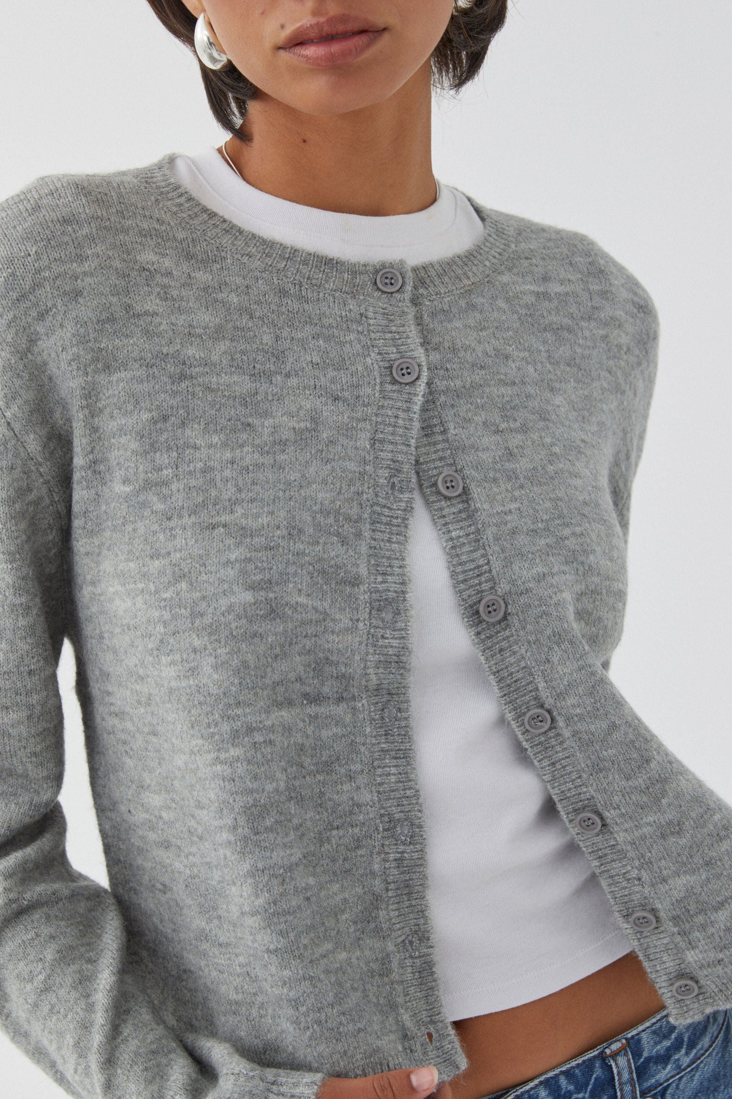 WW | Bunter Unifarbener Damen-Cardigan