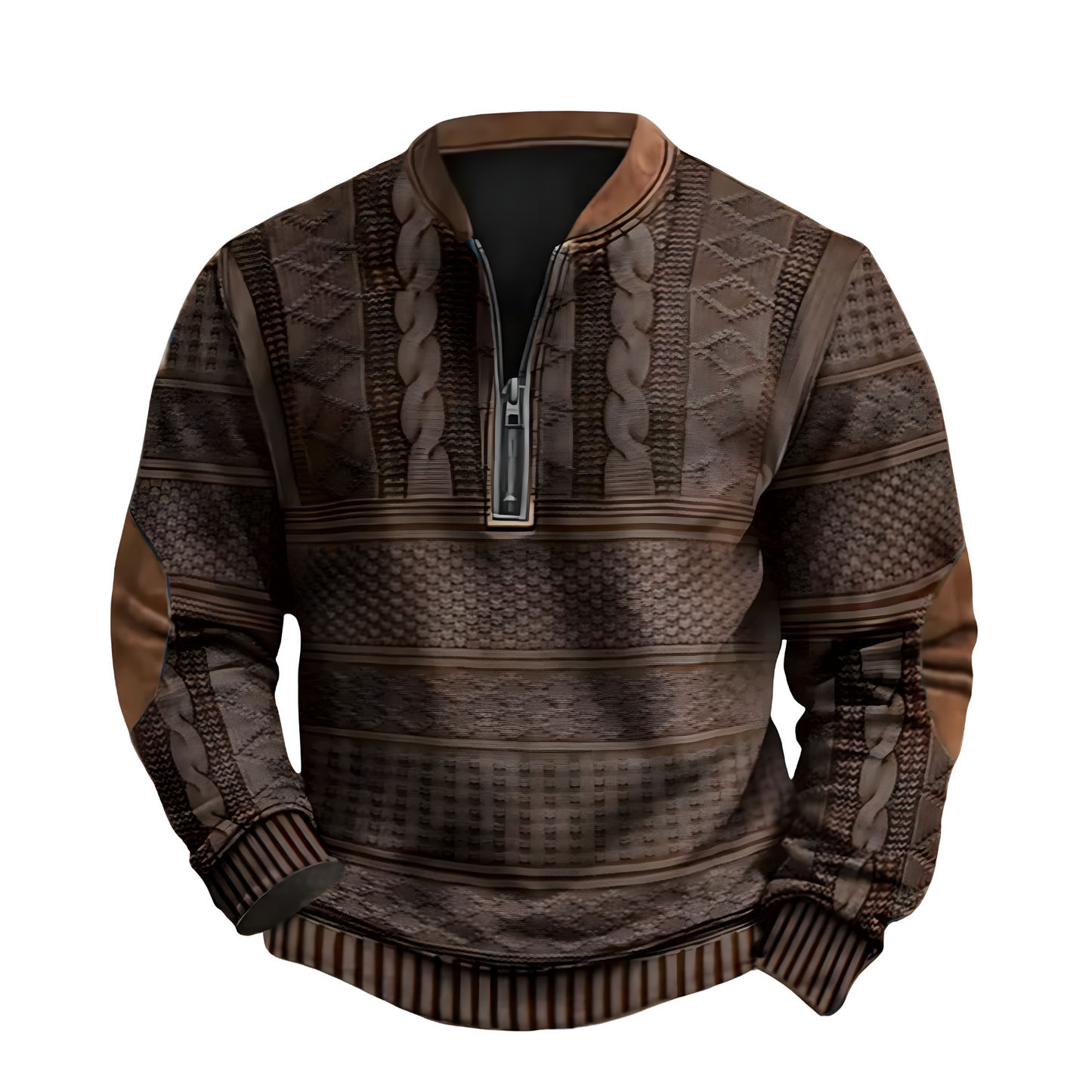 Adrian Jumper with Zipper Detail - Brown