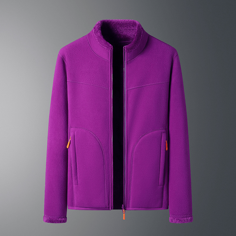 WW | Fleecejacke mit Reißverschlusstaschen - Leichte Wärme - Hoher Kragen - Alltags-Layer
