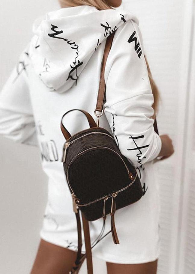 WW | Letter Print Zipper Hoodie Jacket