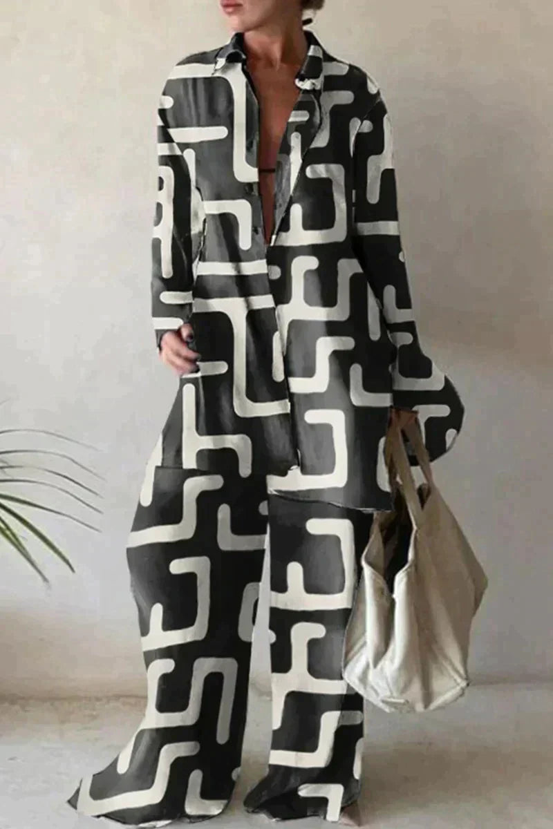 WW | Modischer Print-Hosenanzug Damen
