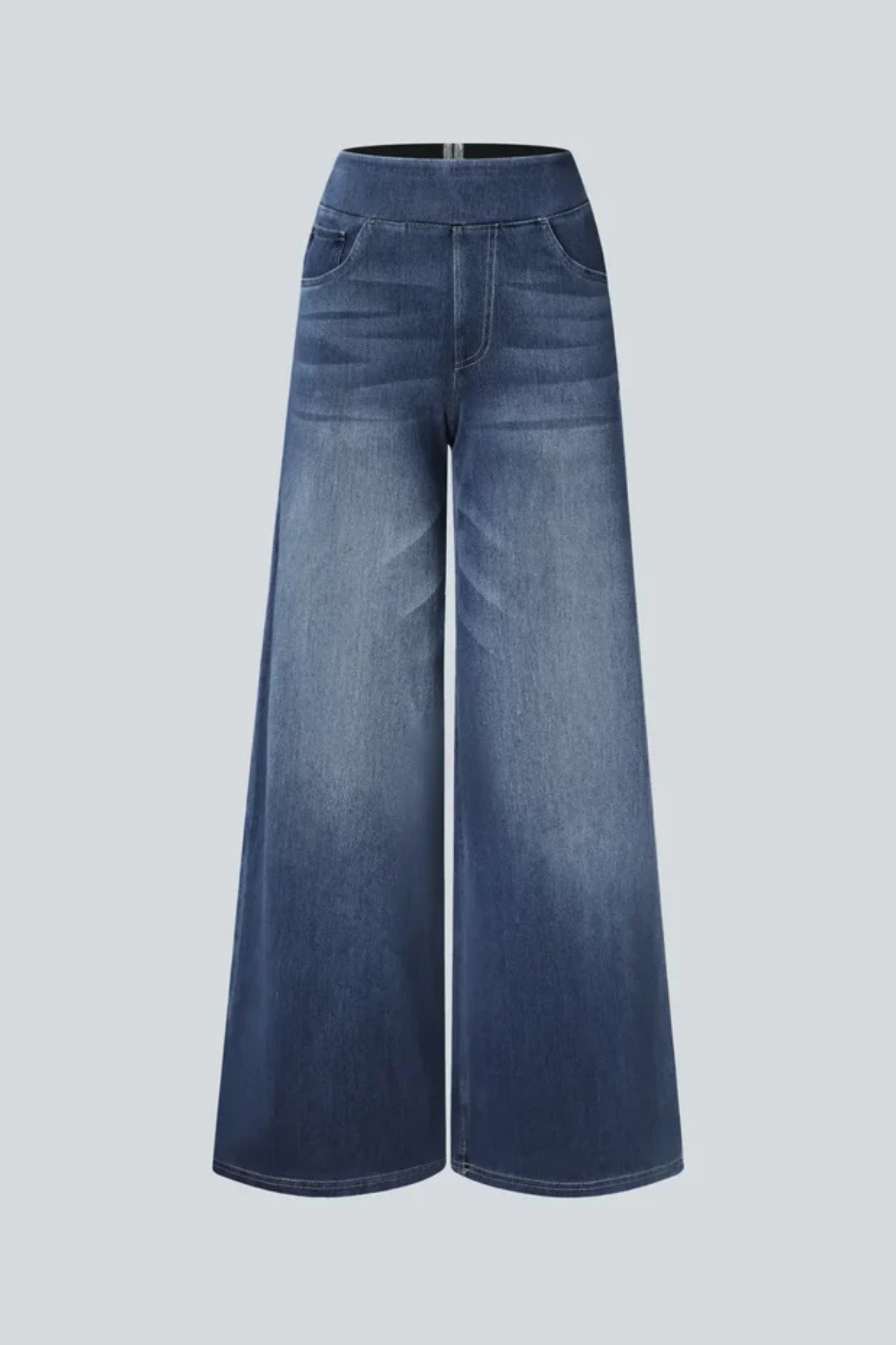 Evanna High-Waisted Trousers - Dark Blue