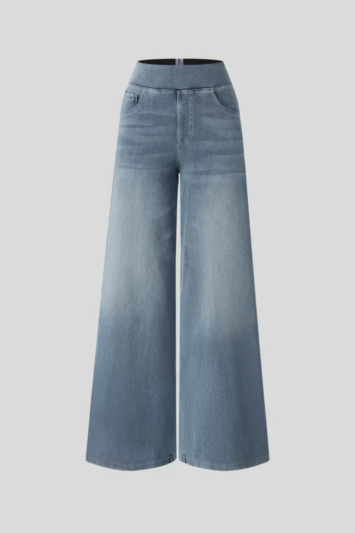 Evanna High-Waisted Trousers - Light Blue