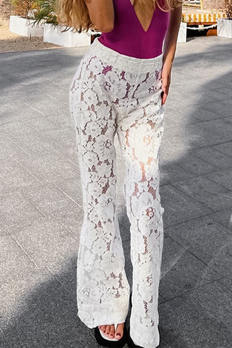 WW | Sexy Spitze Durchsichtige Lautsprecher Einfarbige Hosen