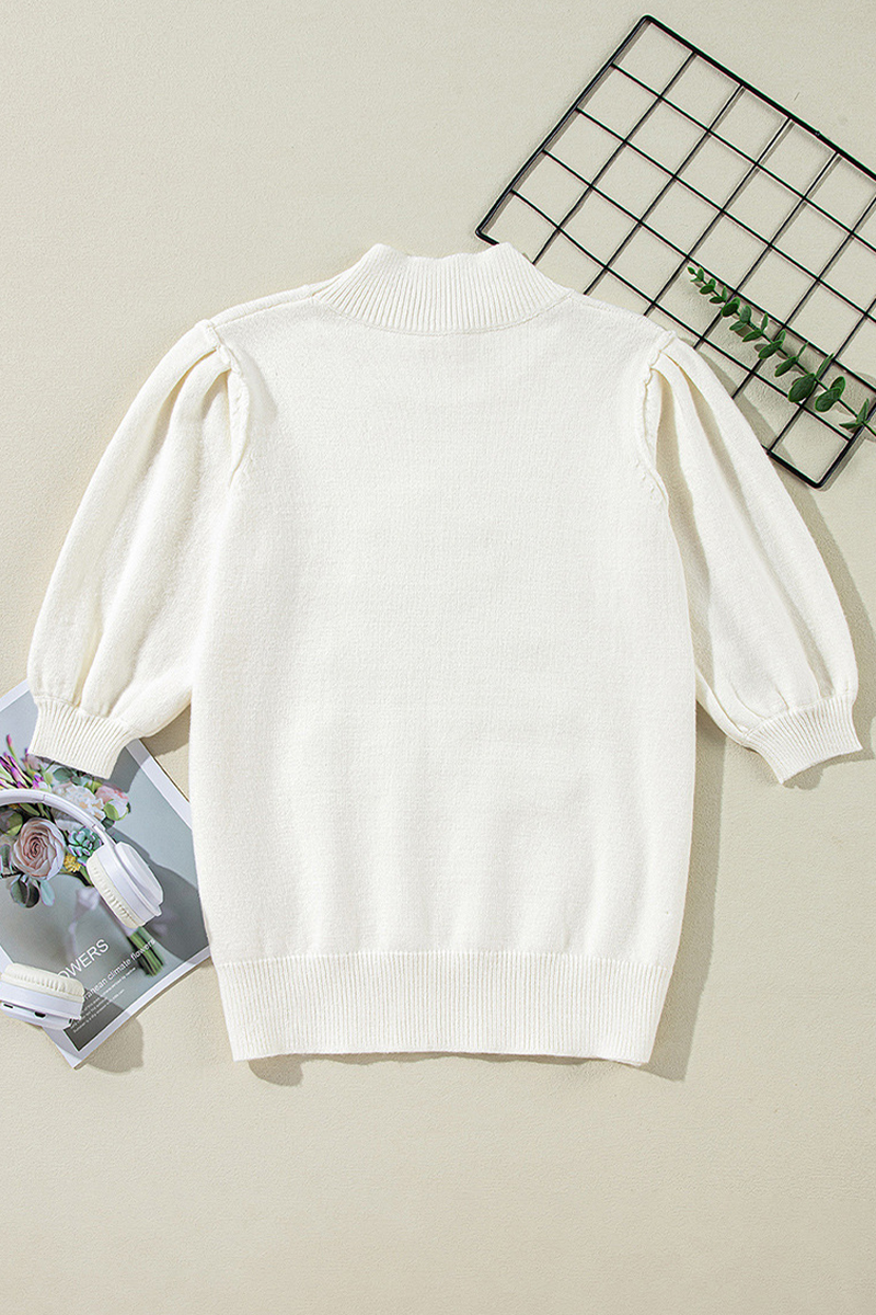 WW | Lässiger Weihnachtsbaum Pailletten Patchwork Halber Turtleneck Pullover