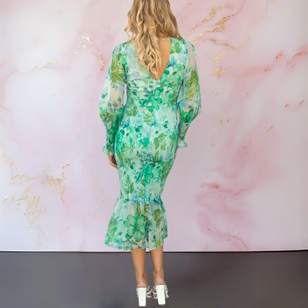 Ella's Elegant Floral Dress