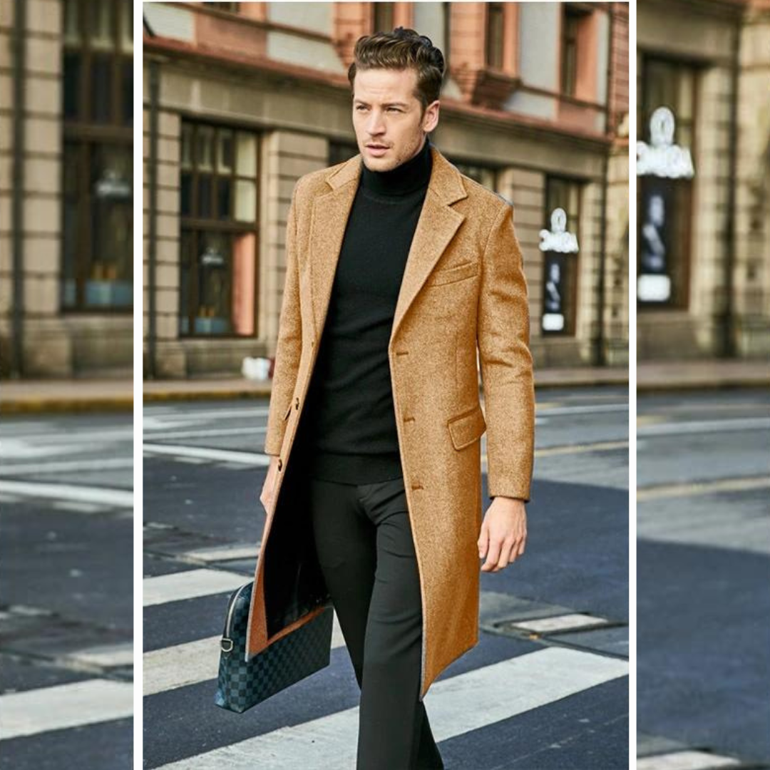 WW | Tailored Fit Knee Length Wool Texture Classic Cut