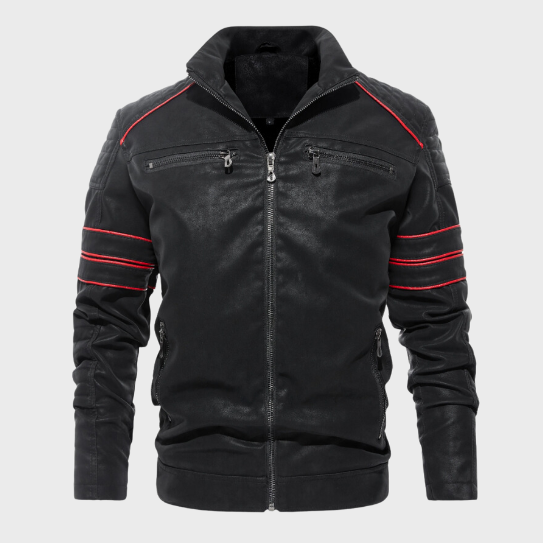 WW | Dicke gepolsterte Lederjacke für Herren