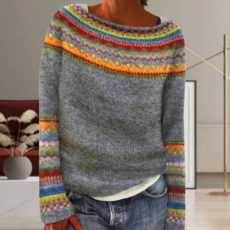 WW | Geometrischer Strickpullover