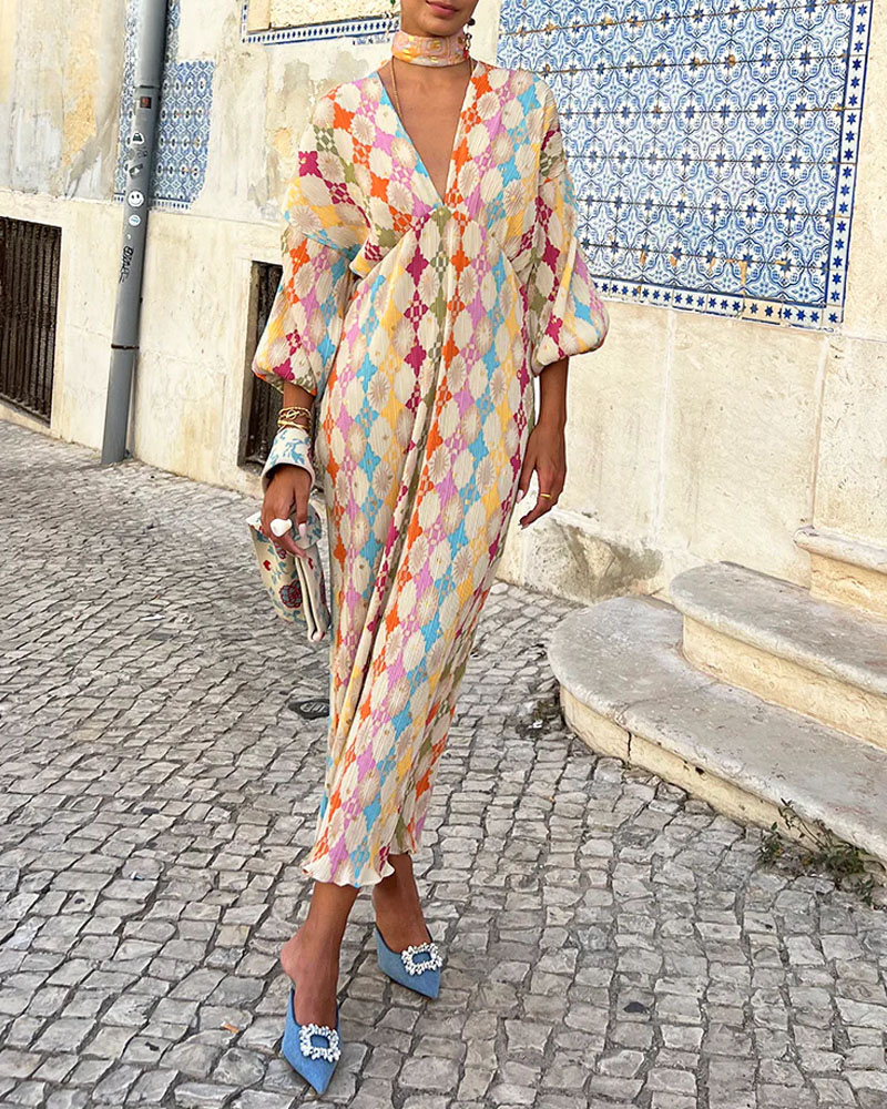 Lilian - Lively Maxi Dress with Puff Sleeves