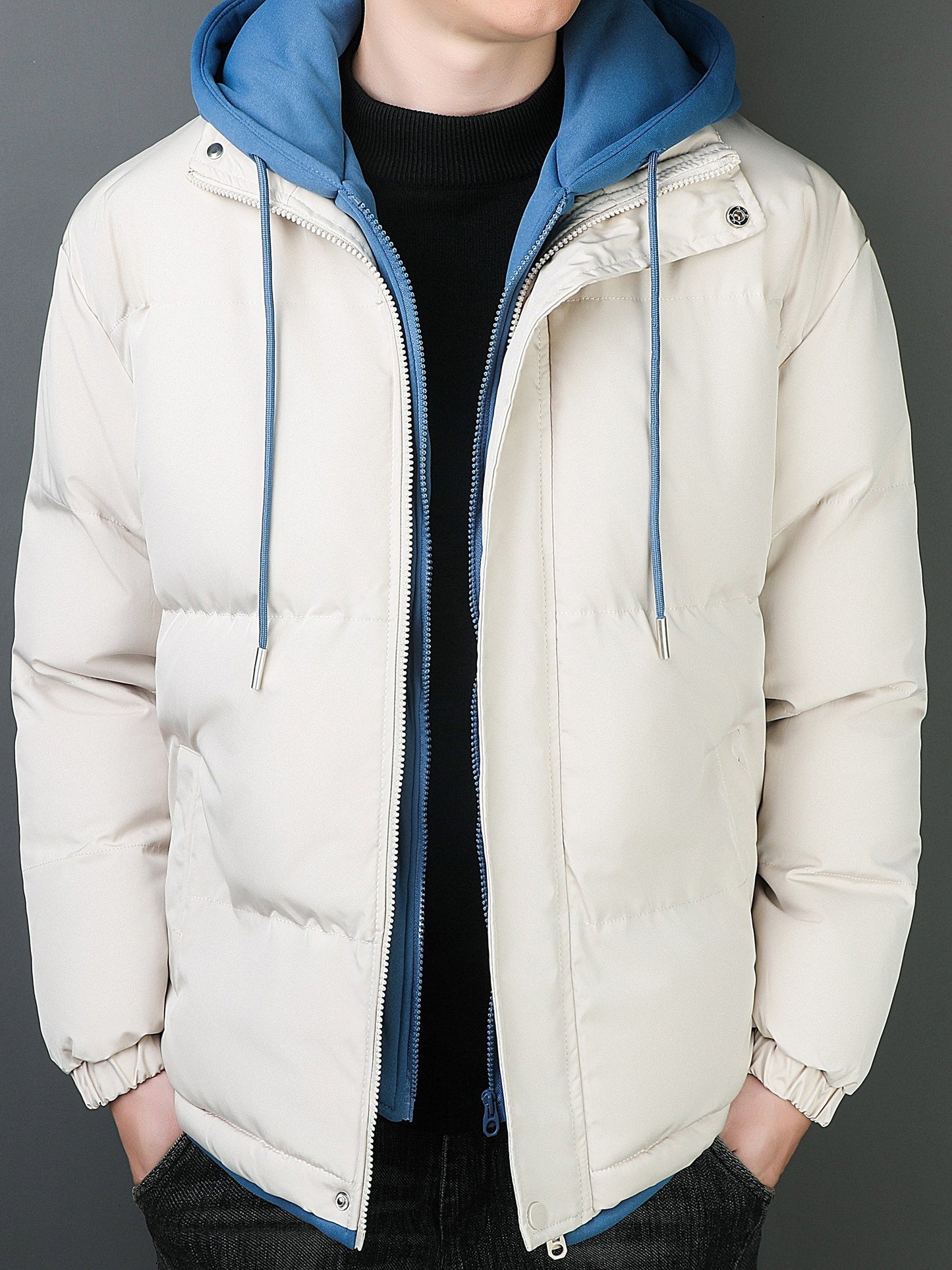 WW | Cotton Casual Winter Jacket for Men with Lined Hood - Perfect for Everyday Wear