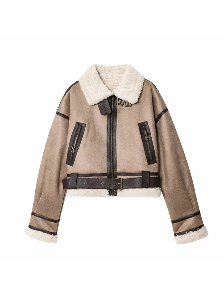 WW | Velvet short jacket with zipper detail