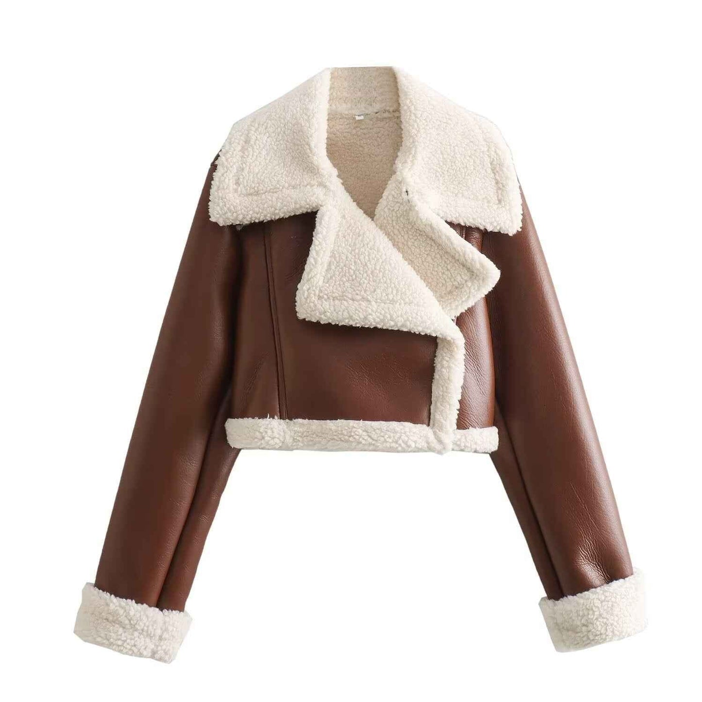 WW | Stylish women's short jacket with warm teddy lining