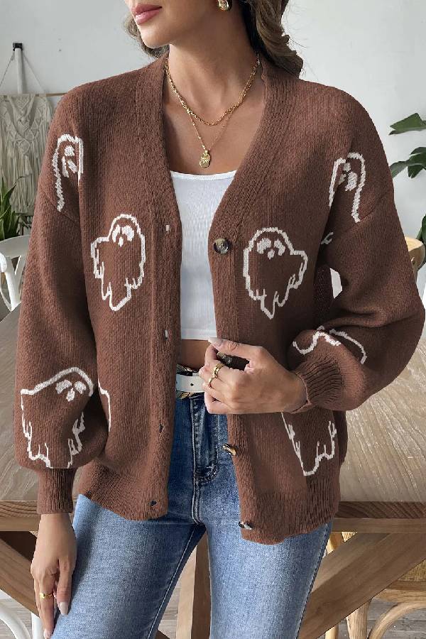 WW | Lockere lässige Cartoon Jacquard-Jacke