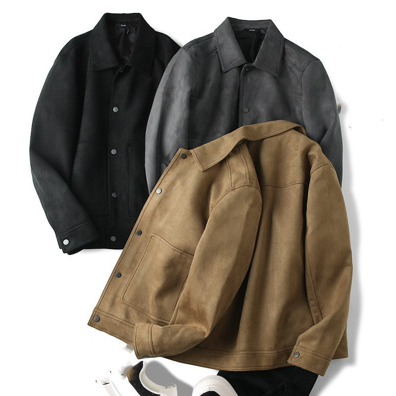 WW | Lässige; Wildlederjacke mit Revers