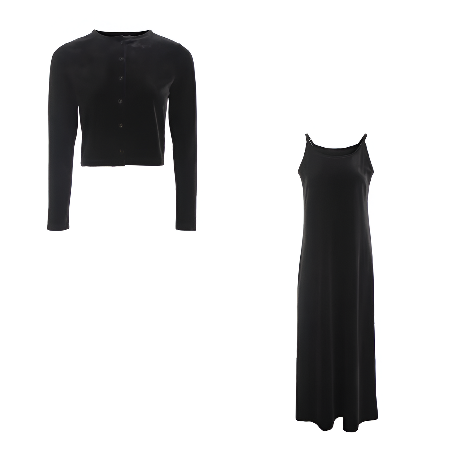 WW | Elegantes Set aus Samtweste und Kleid mit Gürtel