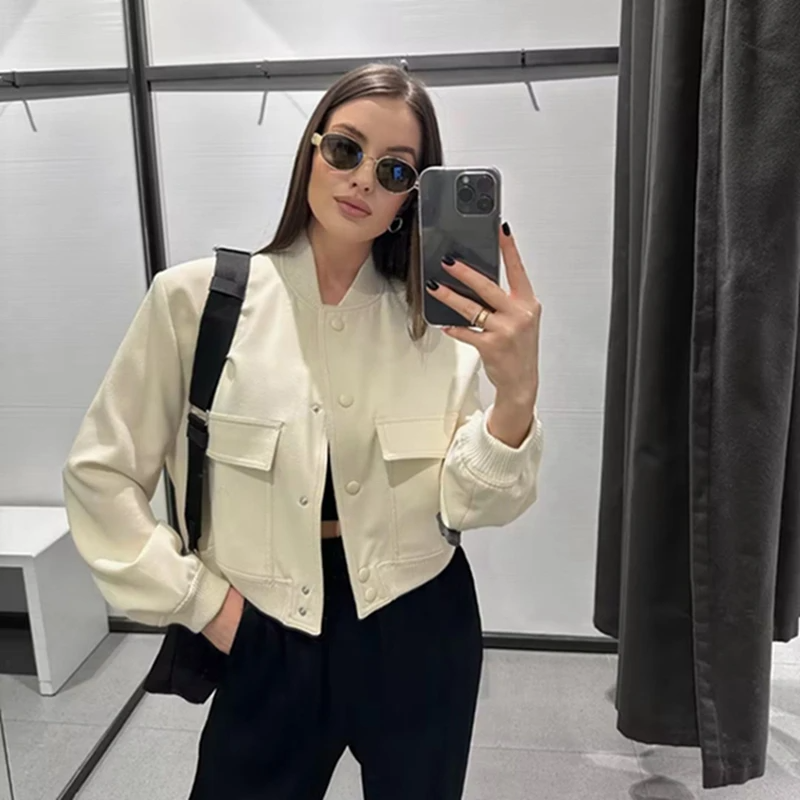 WW | Casual cropped bomber jacket