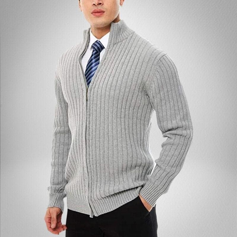 WW | Zip-Up Rib Knit High Collar Classic Fit