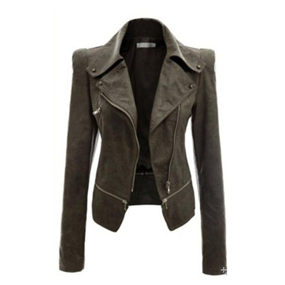 WW - Women's Asymmetrical Zipper Motorcycle Jacket with Fitted Cut