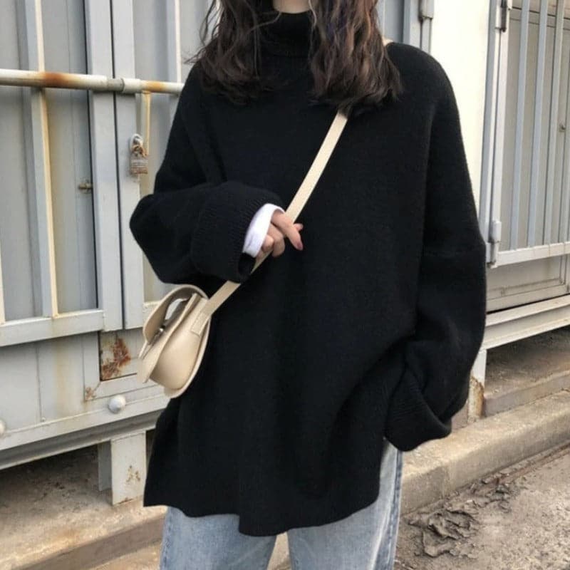 WW | Rollkragenpullover - Oversized Fit - Weiches Strick - Lange Ärmel