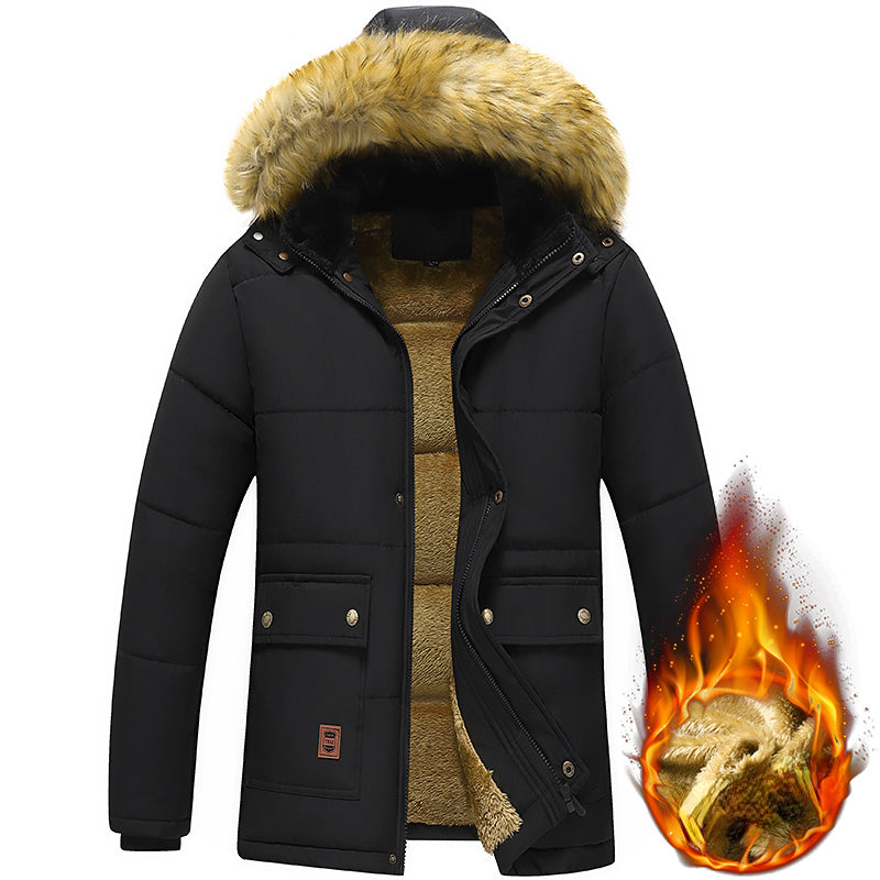 WW | Winterjacke mit Fell Innenfutter und Kapuze für Herren - Perfekt für Outdoor-Aktivitäten