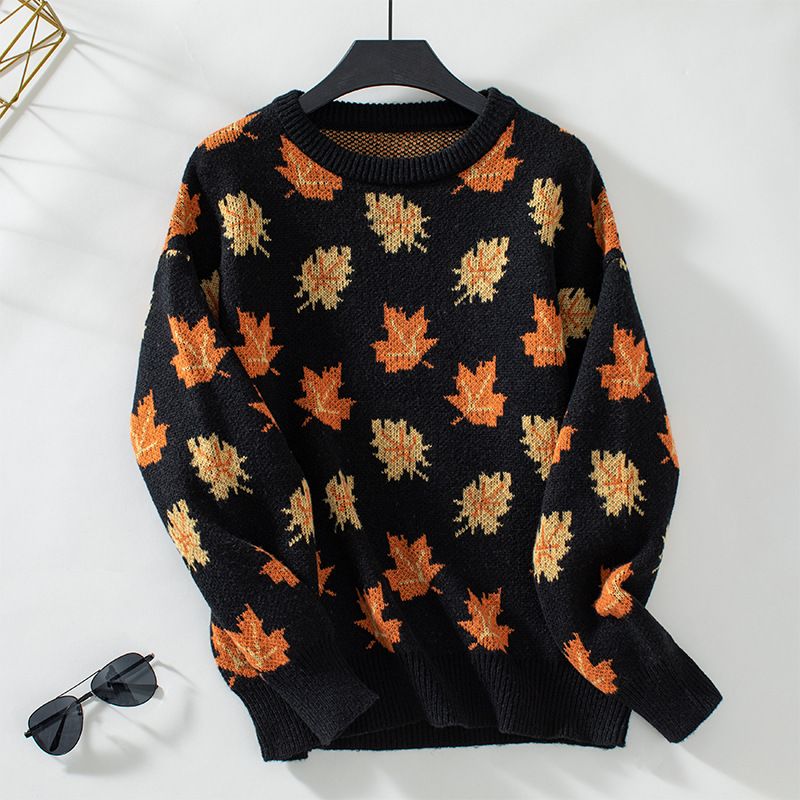 WW | Strickpullover Übergroß Passform Weich Und Warm Langärmlig Rundhalsausschnitt