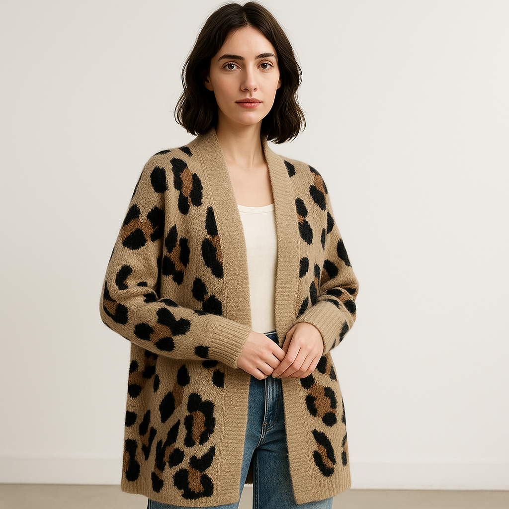 WW | Oversized Cardigan Leopard soft knit comfortable trendy