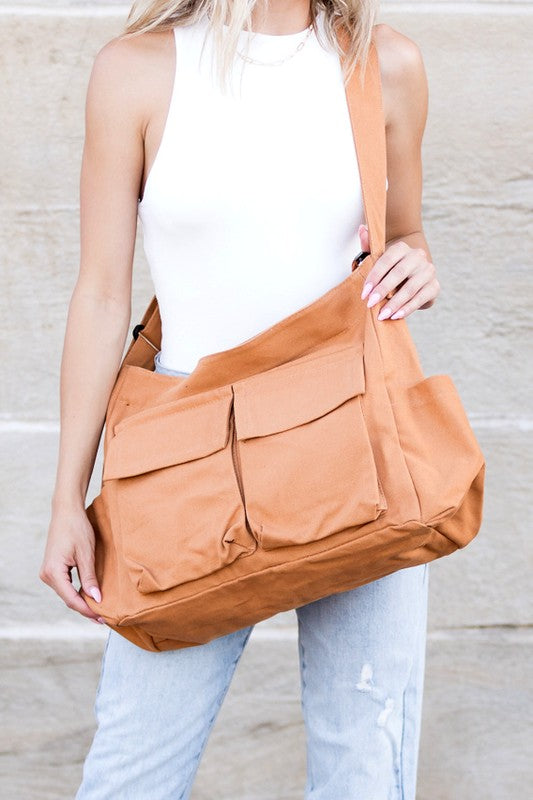 WW | Nova Oversized Canvas Messenger Bag