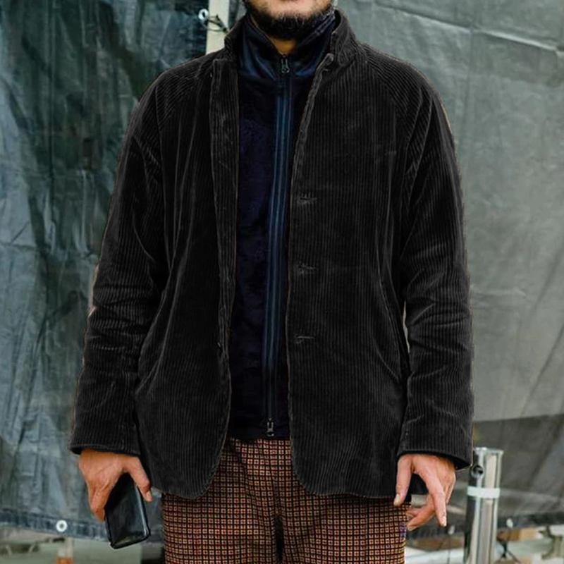 WW | Relaxed Fit Cordjacke - Kragenknopf-Jacke