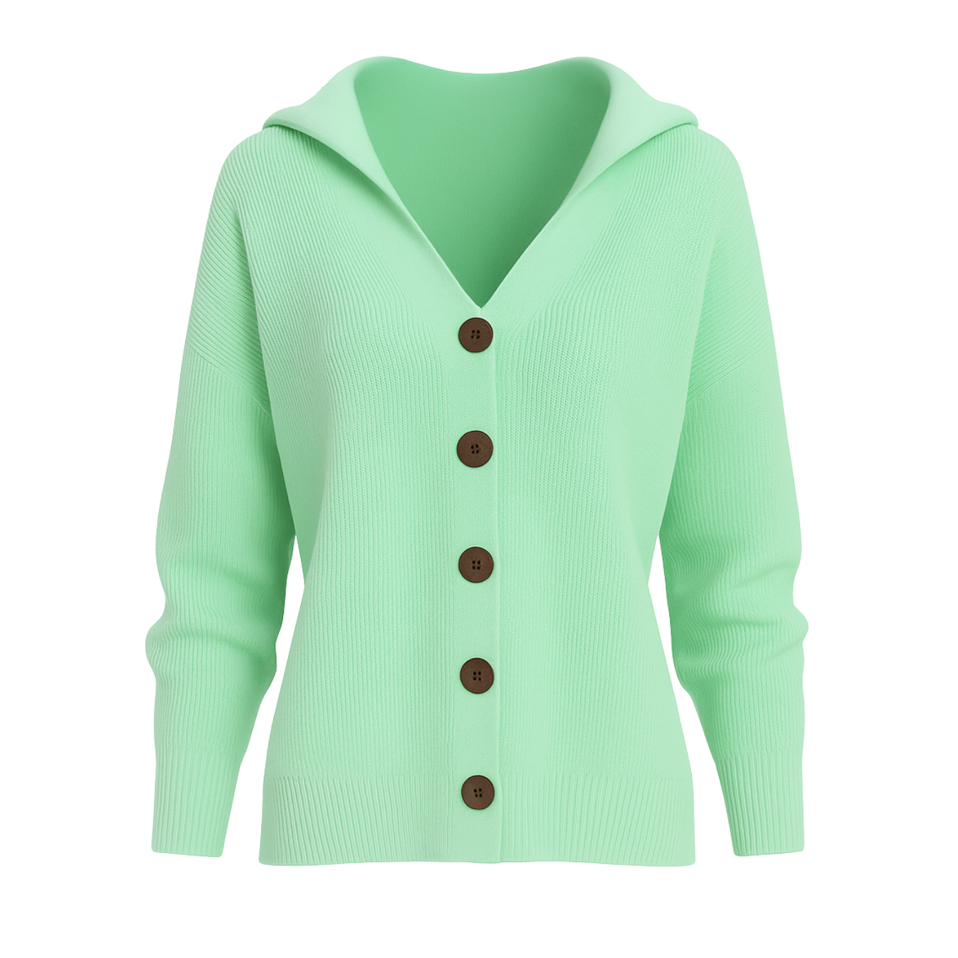 Elise Elegant Hooded Cardigan - Green