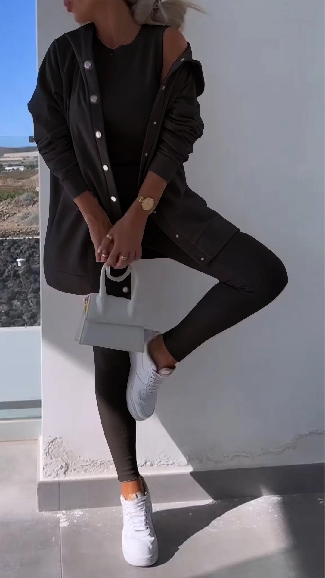 WW | Elegante Weste mit Sweatshirt mit Kapuze Set