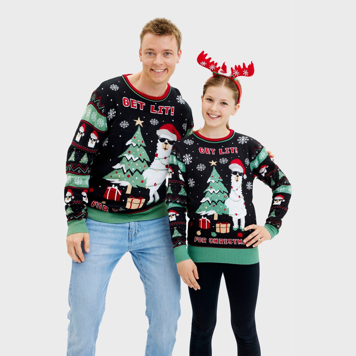 WW | Get Lit Llama Weihnachten Weihnachtspulli - Herren