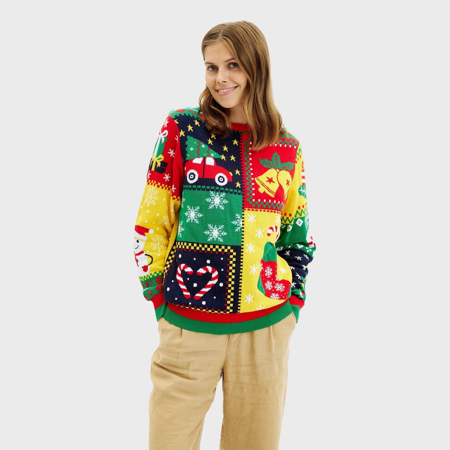 WW | Der Patchwork Weihnachts-Pullover - Damen